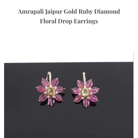 Pristine Condition Amrapali Jaipur Diamond & Ruby Earrings - Picture 2 of 10
